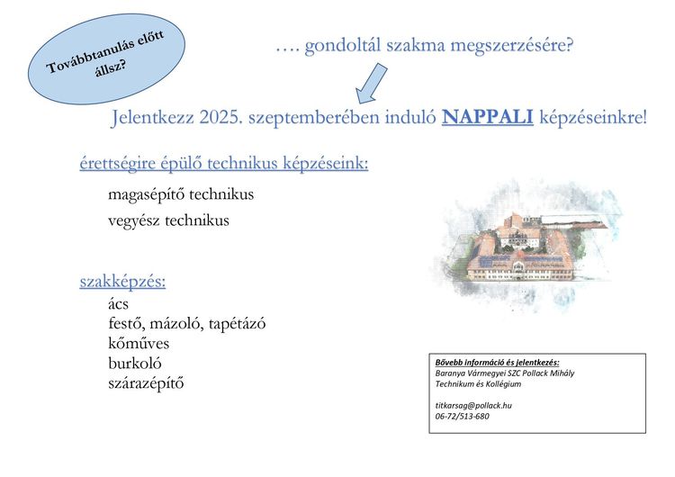 Nappali tagozatos képzéseink